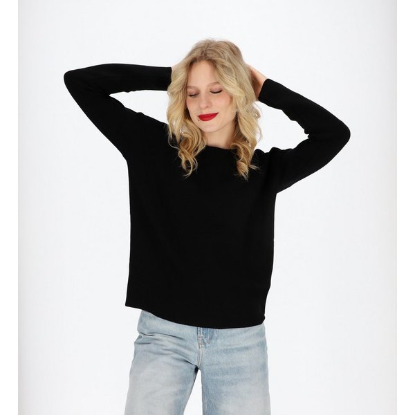 halsüberkopf Accessoires Strickpullover Feinstrick mit Rundhals aus Merinowolle