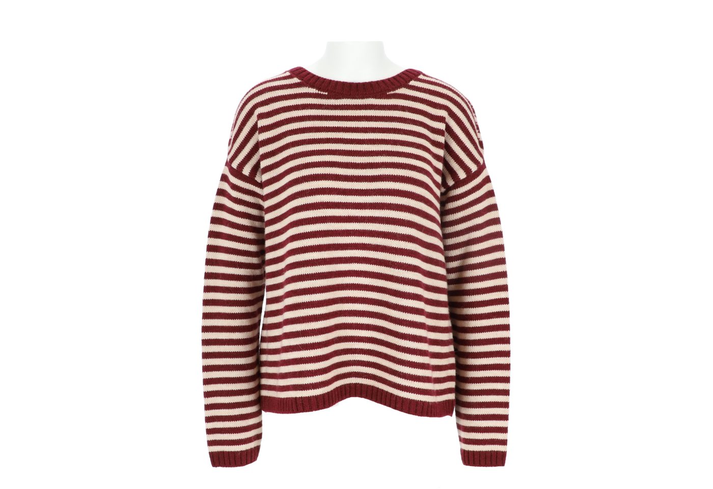 halsüberkopf Accessoires Strickpullover Streifen mit Rundhalsausschnitt hochwertiger Wollmix – Bild 2 von 4