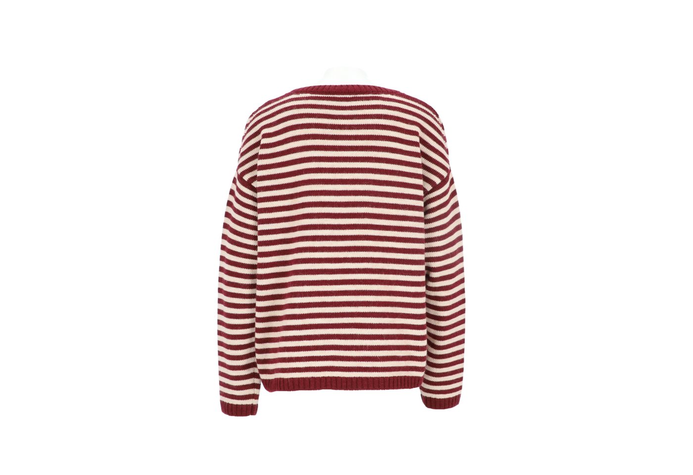 halsüberkopf Accessoires Strickpullover Streifen mit Rundhalsausschnitt hochwertiger Wollmix – Bild 4 von 4