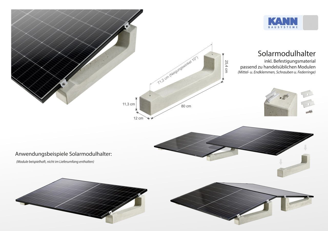 KANN Halterung Kann Solarmodulhalter 80 x 11,3-25,4 x 12 cm grau – Bild 3 von 5