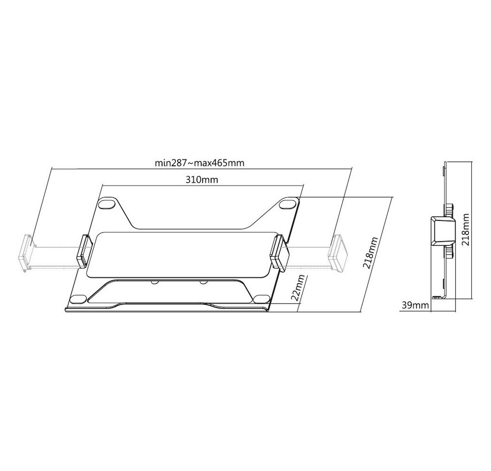 HALTERUNGSPROFI Laptop-Ständer Office-LTH2, (bis 17,30 Zoll, Laptophalterung für Monitor Tischhalterung) – Bild 4 von 5