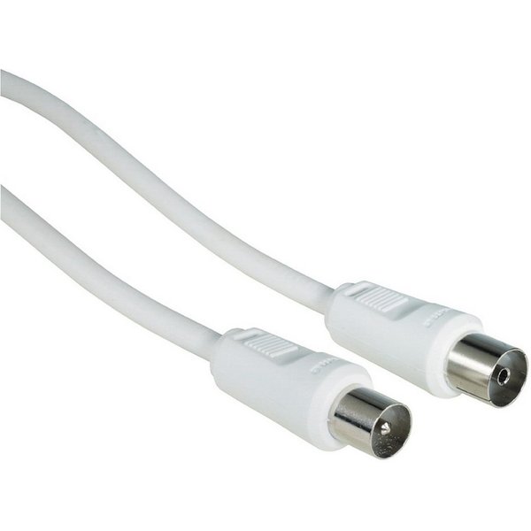 Hama 1,5m Antennen-Kabel Weiß Koaxial-Kabel 75dB TV-Kabel, Fernsehantenne, Fernsehantenne (150 cm), Digital Koax-Kabel Antennenkabel für HD TV LED LCD DVB-C DVB