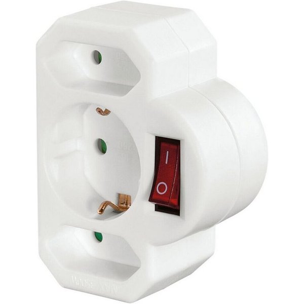 Hama 3-fach Steckdosenadapter mit Schalter, kompakt, erhöhtem Steckdosenleiste