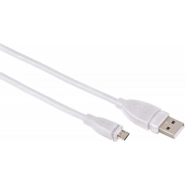 Hama 3m USB-Kabel Micro-B-Stecker Typ Micro-USB Weiß USB-Kabel, USB Typ A,USB Typ Micro-B, (300 cm), USB 2.0 Ladekabel und Datenkabel