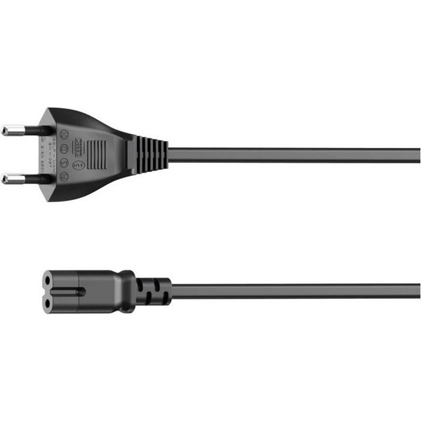 Hama 5m Euro-Stecker Netz-Kabel Strom-Kabel Stromkabel, Euro-Stecker, 2-Pol.-Kupplung (500 cm), Dopplenut Geräte-Kupplung Typ C CEE 7/16 für Konsole TV Radio et