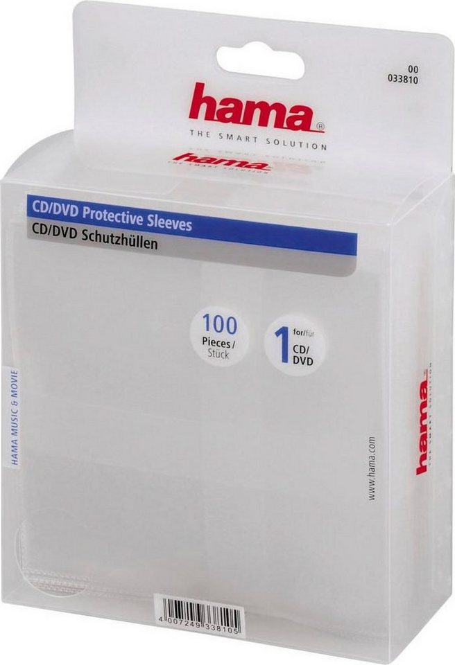 Hama CD-Hülle CD-/DVD-Schutzhüllen 100, Transparent, CD DVD Hülle – Bild 2 von 4