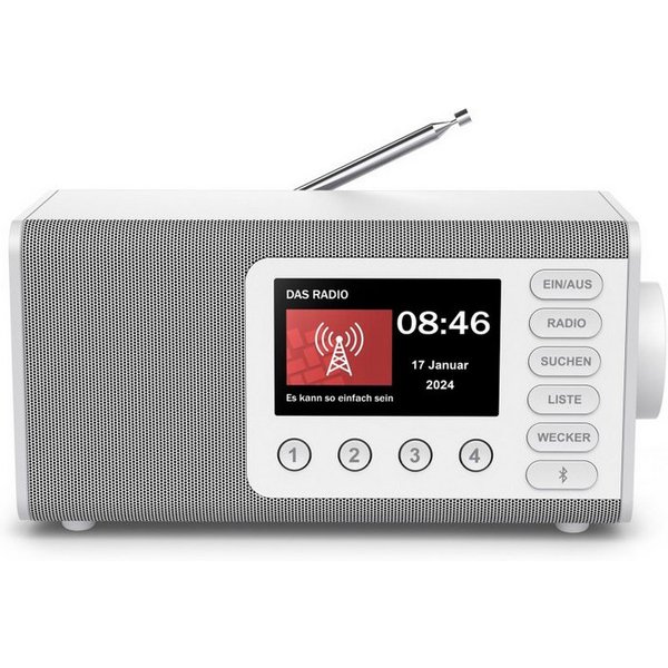 Hama Digitalradio mit DAB+ FM Bluetooth und Wecker Digitalradio (DAB) (Digitalradio (DAB), 5 W, 4,3 Zoll TFT Display, große Tasten, Direktwahltasten)