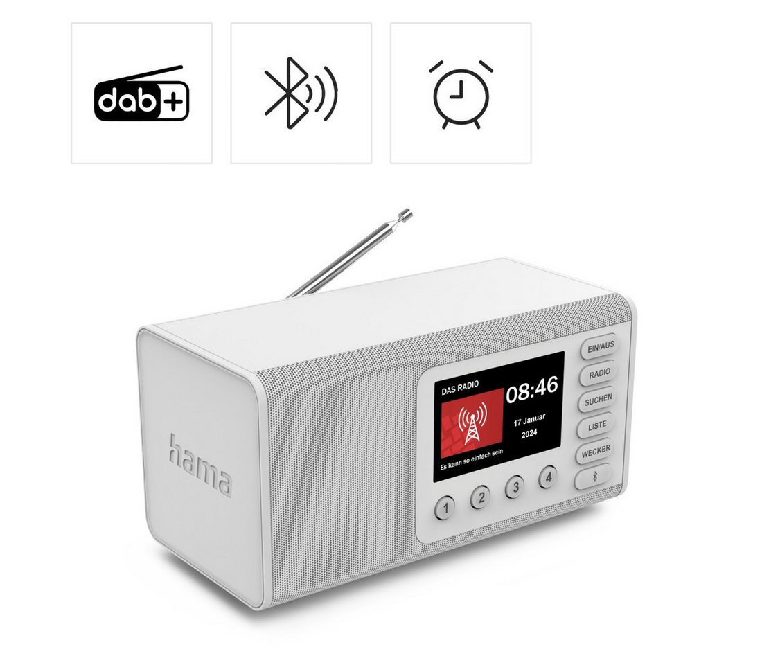 Hama Digitalradio mit DAB+ FM Bluetooth und Wecker Digitalradio (DAB) (Digitalradio (DAB), 5 W, 4,3 Zoll TFT Display, große Tasten, Direktwahltasten) – Bild 2 von 5
