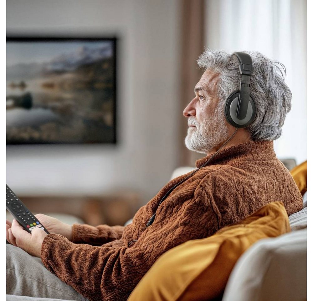 Hama Fernsehkopfhörer ShellTV II, Over-Ear, einseitiges, langes Kabel (6m), Kopfhörer – Bild 4 von 4