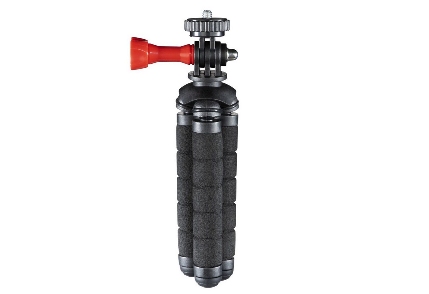 Hama Flex Flexibles Mini-Stativ 14cm Tripod Schwarz Kamerastativ (Beine mit 360°-Biegung Kamera 1/4" Anschluss und für GoPro ActionCam) – Bild 3 von 5