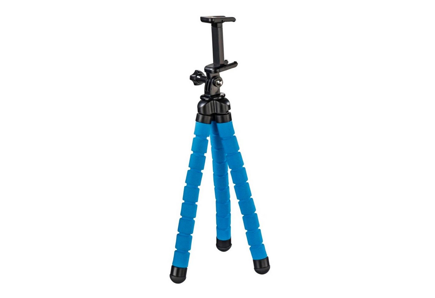 Hama Flex Flexibles Mini-Stativ 26cm Tripod Blau Kamerastativ (Beine mit 360°-Biegung Smartphone-Halterung und für GoPro ActionCam) – Bild 5 von 5