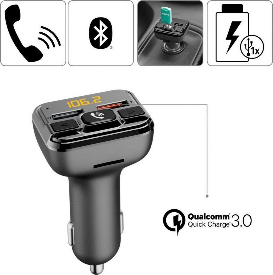 Hama FM-Transmitter mit Bluetooth®- und Freisprechfunktion Transmitter Bluetooth-Adapter zu USB 2.0 – Bild 2 von 5