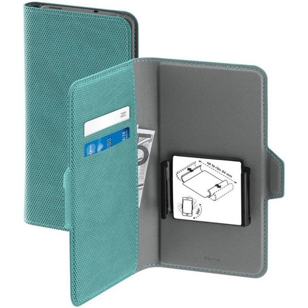 Hama Handyhülle Universal Booklet 5,2" bis 6,5" Klapp-Tasche Mint, Schutz-Hülle Case Bag Book-Cover Etui Kartenfach Magnet-Verschluss