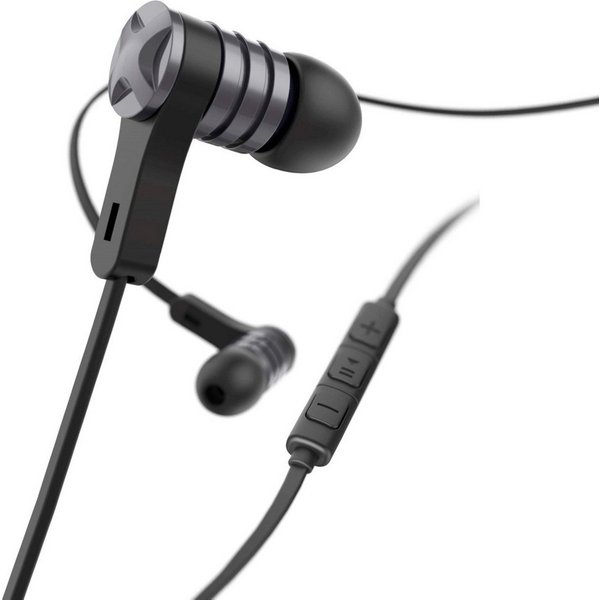 Hama Intense In-Ear Headset 3,5mm Klinke Ohrhörer Smartphone-Headset (Anruffunktion, Mikrofon, Wiedergabe-Steuerung, Lautstärkenreglung, 3,5mm, Alu Mikrofon Fer