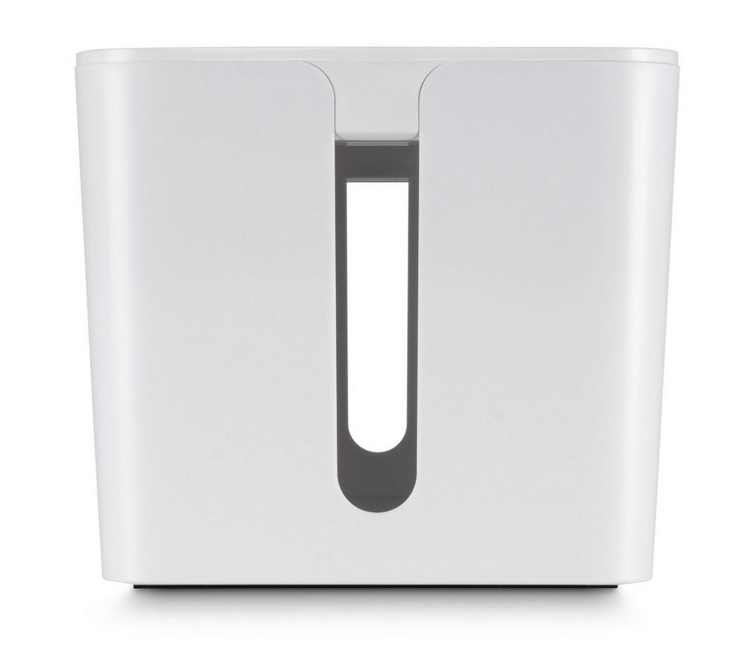 Hama Kabelbox Kabelbox groß mit integrierter Kabelführung, für 6er Steckdosenleiste, (1-tlg), schlichtes Design, universelle Anwendung Schreibtisch, Farbe Weiß – Bild 4 von 5