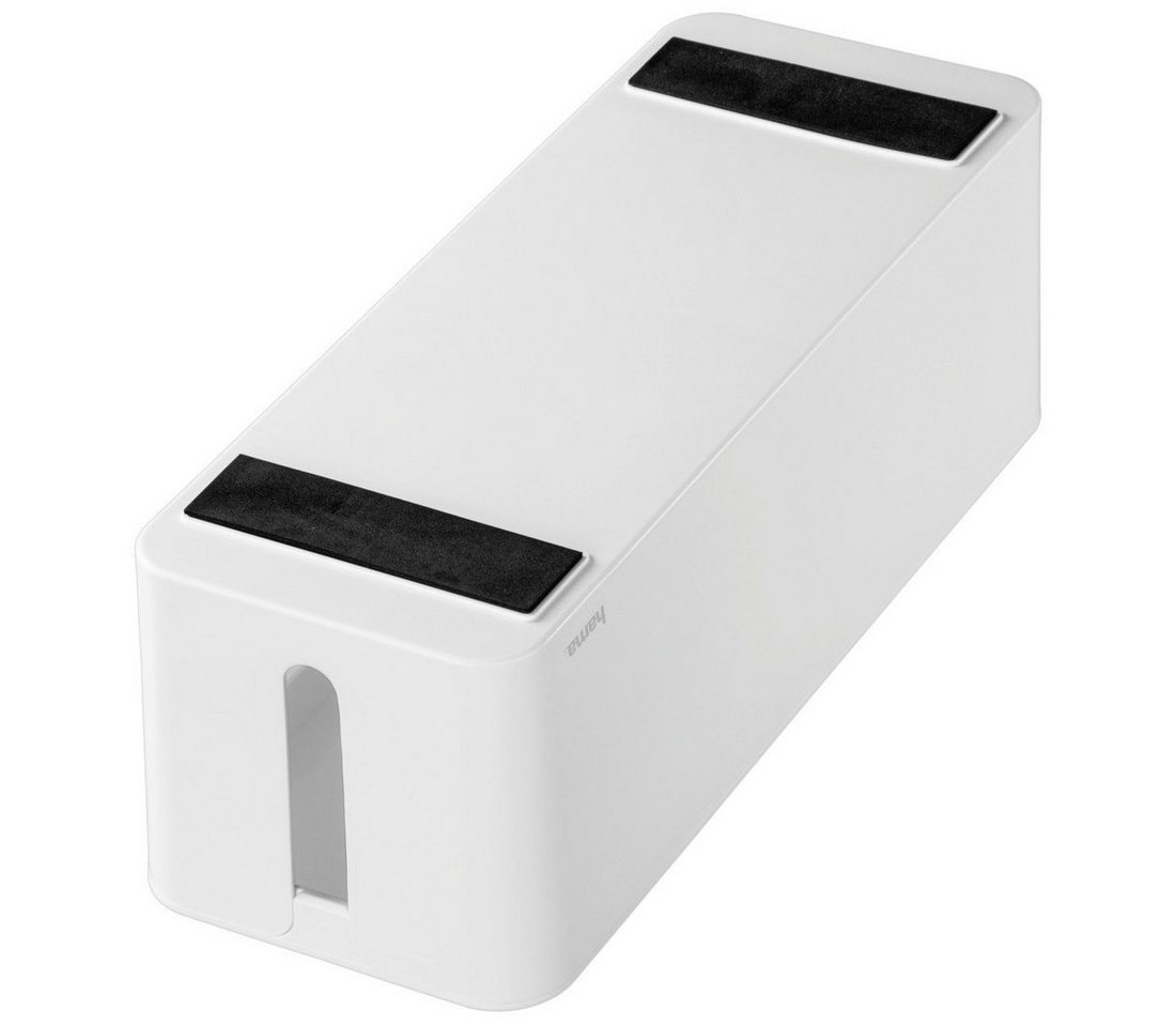 Hama Kabelbox Kabelbox groß mit integrierter Kabelführung, für 6er Steckdosenleiste, (1-tlg), schlichtes Design, universelle Anwendung Schreibtisch, Farbe Weiß – Bild 5 von 5