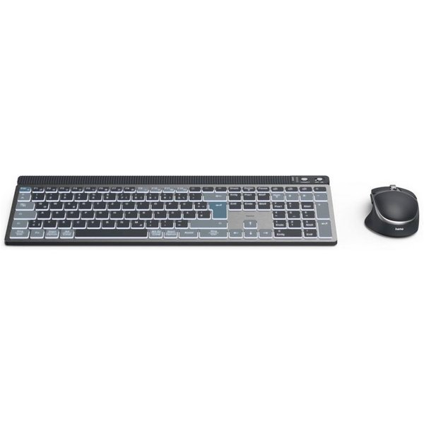 Hama Kabellose Tastatur und Maus (Multi Device, 2x Bluetooth, 1x Funk, DE) Tastatur- und Maus-Set