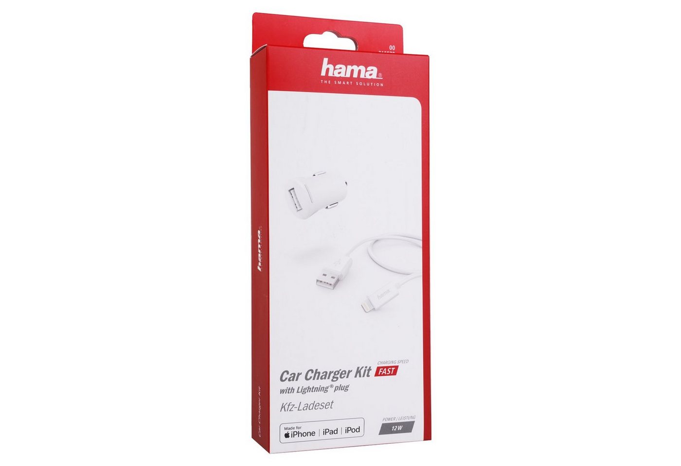 Hama KFZ Schnell-Ladekabel Lightning 2,4A 12W Smartphone-Ladegerät (MFI lizenziert USB Lade-Adapter Auto Ladegerät Schnellladung) – Bild 4 von 4