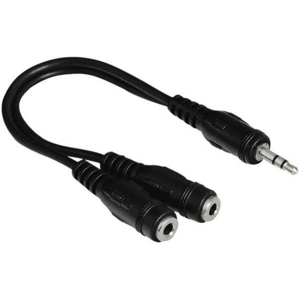 Hama Klinke-Adapter PC Y Splitter Audio-Kabel, 3,5-mm-Klinke, 3,5mm Klinke (20 cm), 3,5mm Klinke-Stecker zu 2x 3,5mm Klinken-Kupplung Adapter