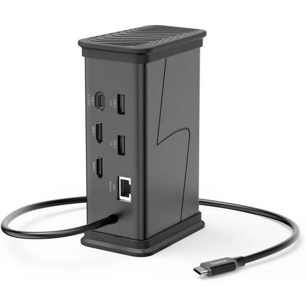 Hama Laptop-Dockingstation USB-Hub Connect2Office Black USB-C® Power Delivery 00200150