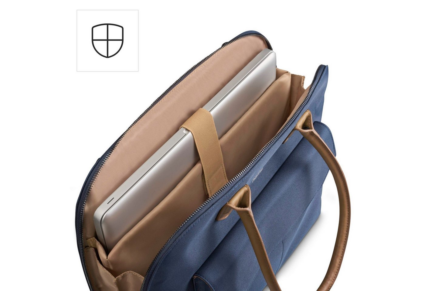 Hama Laptoptasche Notebook-Tasche Handtasche 13,3" bis 14,9" Blau (Notebook-Tasche), Hülle Laptop-Case Shopper Bag 13,3" 13,5" 14" 14,1" 14,2" 14,5" Zoll – Bild 4 von 5