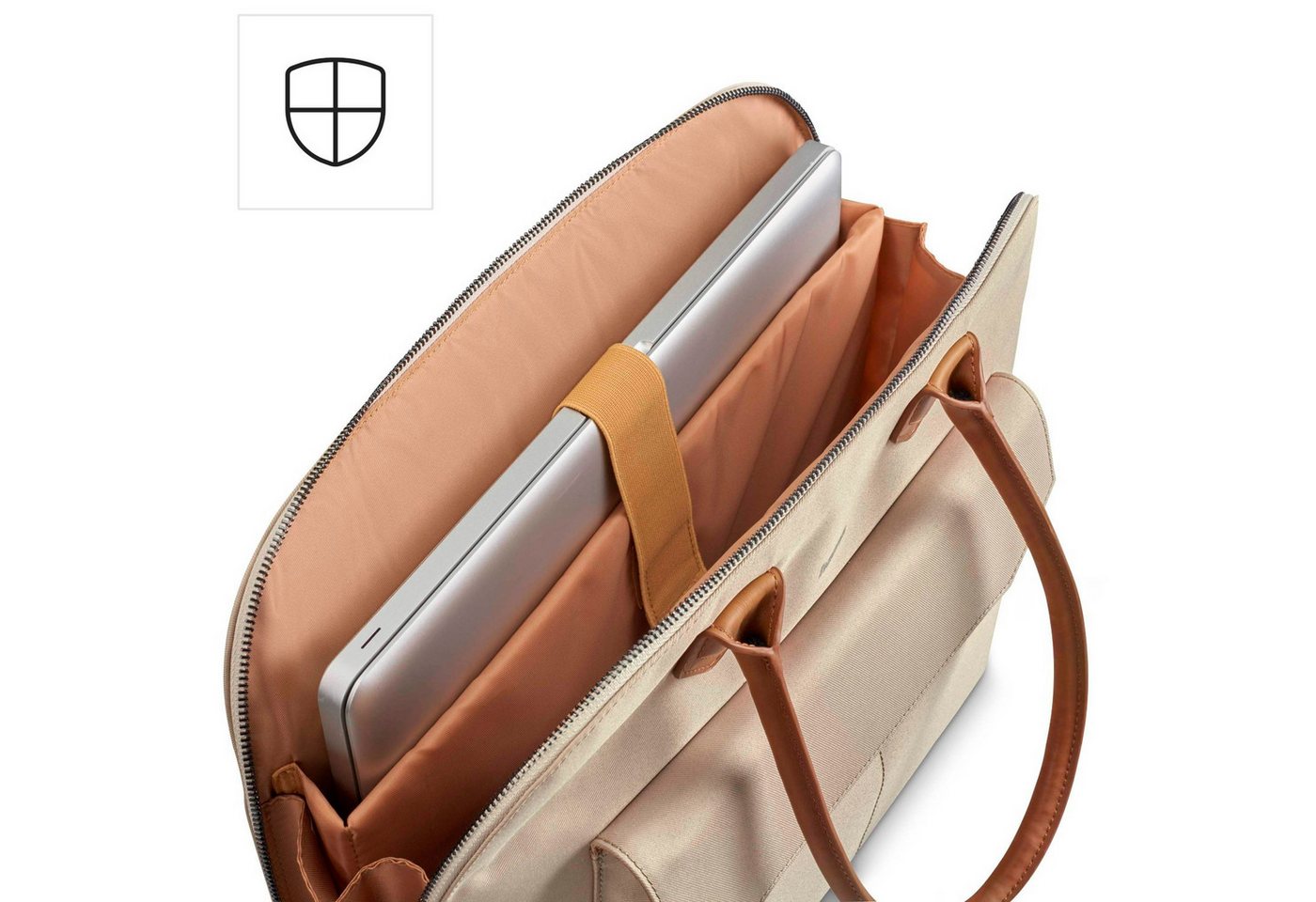 Hama Laptoptasche Notebook-Tasche Handtasche 13,3" bis 14,9" Beige (Notebook-Tasche), Hülle Laptop-Case Shopper Bag 13,3" 13,5" 14" 14,1" 14,2" 14,5" Zoll – Bild 4 von 5