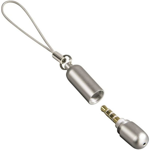 Hama Mikrofon Mini Mikrofon 3,5mm Klinke Aku Mikro Mic, vergoldeter Klinken-Stecker Aluminium-Gehäuse für Handy PC Tablet etc.