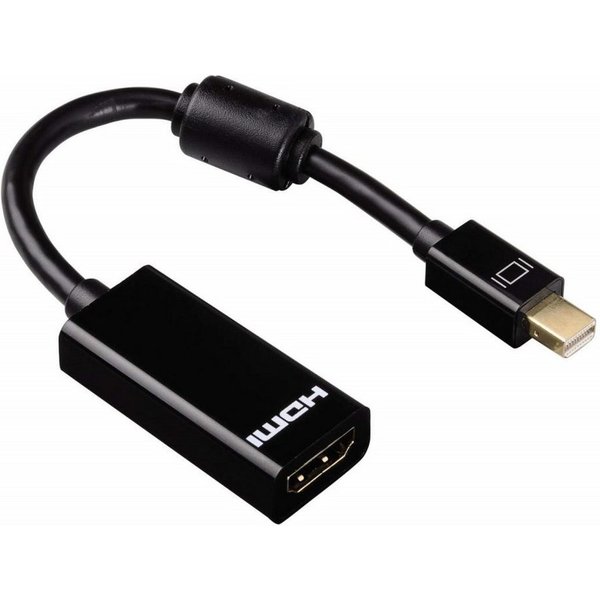Hama Mini Displayport zu HDMI Adapter-Kabel 4K Video-Adapter Mini Displayport, 1 cm, mini DP auf HDMI-Buchse, vergoldet, Ferritkern, Ultra HD UHD 4K