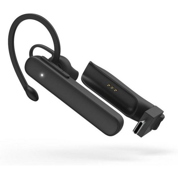 Hama Mono-Bluetooth®-Headset mit Ladestation, kabellos, Multipoint Headset (Echo Noise Cancellation, Sprachsteuerung, Stummschaltung, Google Assistant, Siri, fi