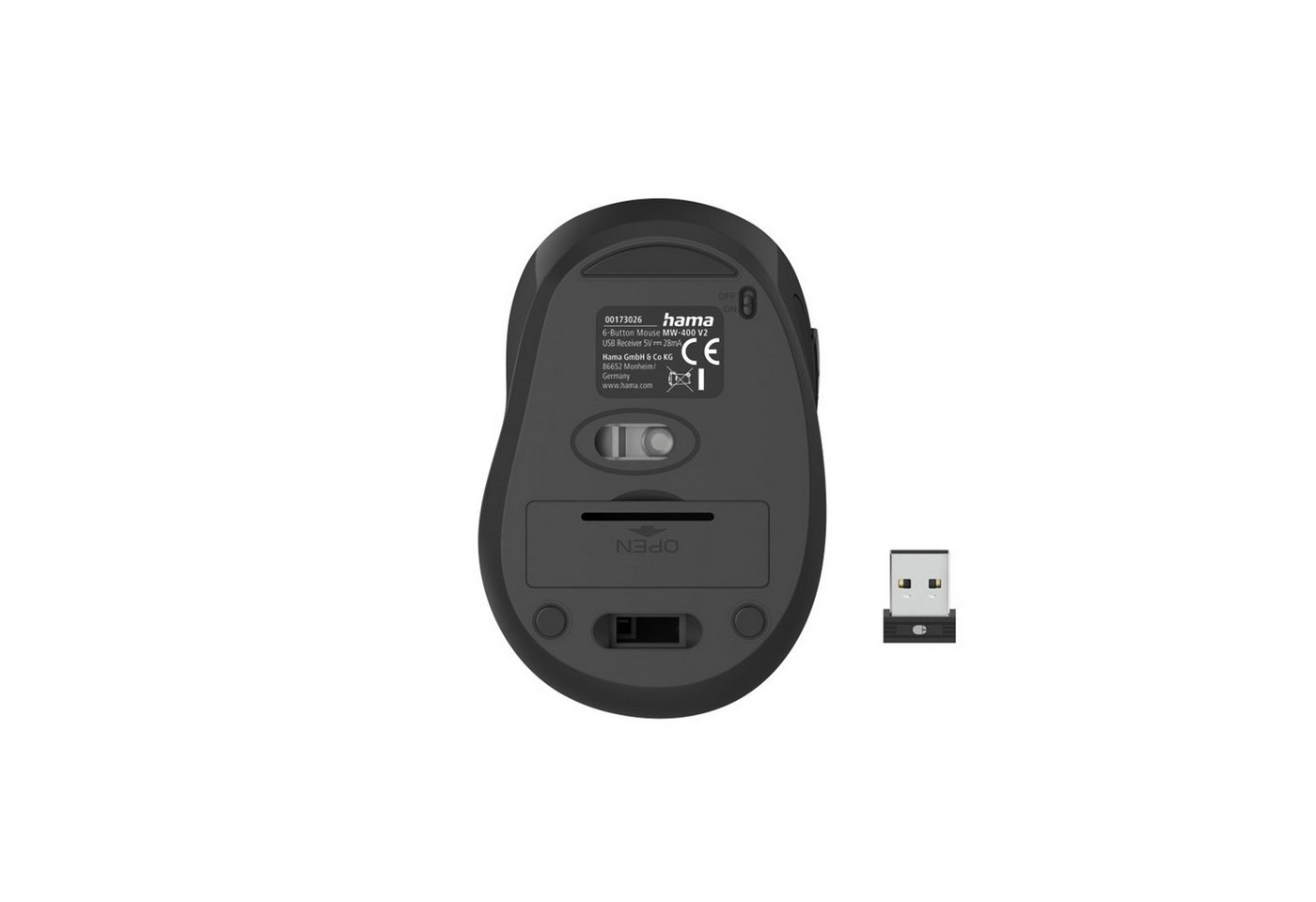 Hama MW-400 V2, Schwarz Maus (Funk) – Bild 3 von 3