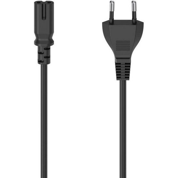 Hama Netzkabel mit Eurostecker, 2-Pin-Stecker, Doppelnut/C7, 1,5 m, Schwarz Netzkabel, (150 cm)