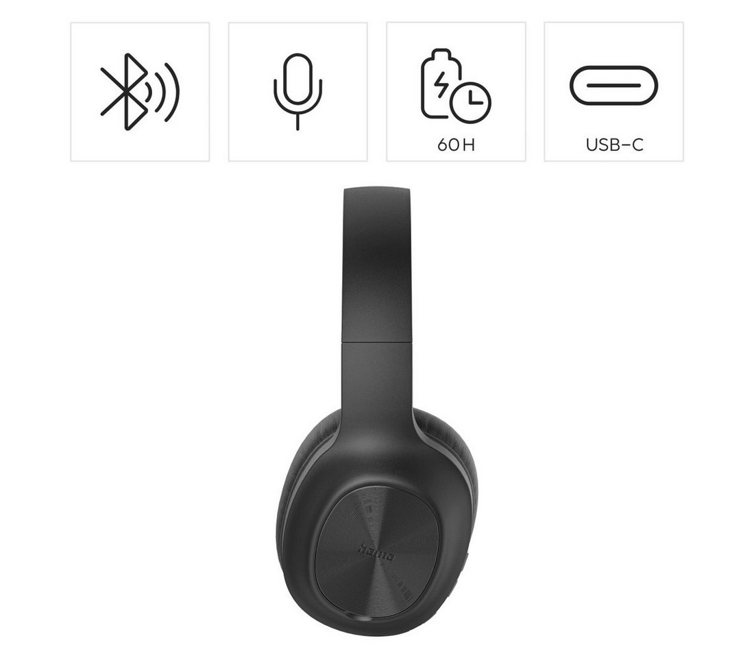 Hama Over-Ear-Kopfhörer Bluetooth (faltbar, Bass Boost, 60h Akku, kabellos) Over-Ear-Kopfhörer (Energiesparmodus, Freisprechfunktion, Geräuschisolierung, Google – Bild 2 von 5