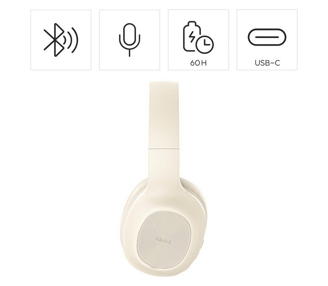 Hama Over-Ear-Kopfhörer Bluetooth (faltbar, Bass Boost, 60h Akku, kabellos) Over-Ear-Kopfhörer (Energiesparmodus, Freisprechfunktion, Geräuschisolierung, Google – Bild 2 von 5