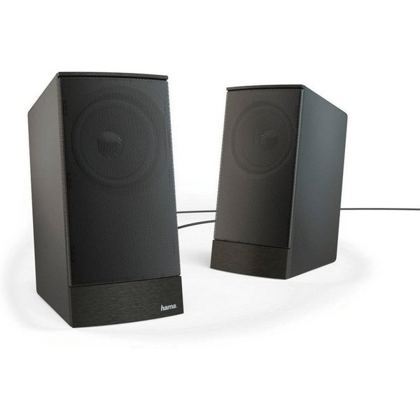 Hama PC Lautsprecher Boxen Set für PC oder Notebook, Farbe Schwarz PC-Lautsprecher (kein Netzwerk, 8 W, Lautsprecherregelung, 3,5 mm Klinkenstecker, externes Ne