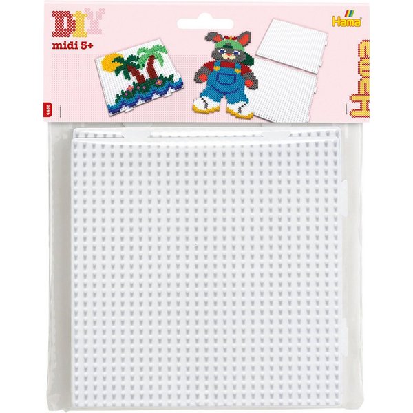 Hama Perlen Bastelperlen Stiftplatten Quadrate, 2 Stück
