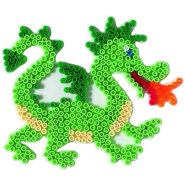 Hama Perlen Bügelperlen Hama Midi-Stiftplatte Drache, weiß