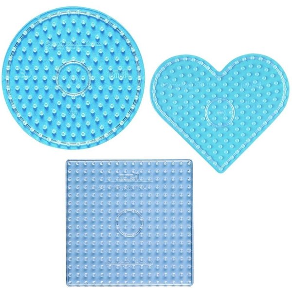 Hama Perlen Bügelperlen Hama Stiftplatten-Set Basic II, transparent für Maxi-Bügelperlen