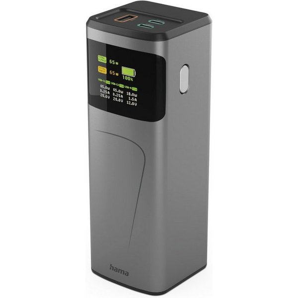Hama Powerbank (65 W, 20000 mAh, 2x USB-C, 1x USB-A, Schnellladen) Powerbank