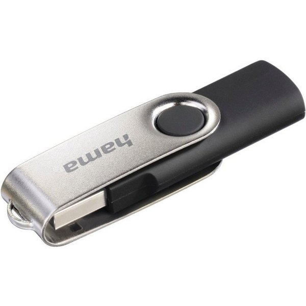Hama Rotate, USB 2.0, Schwarz/Silber USB-Stick (USB 2.0)