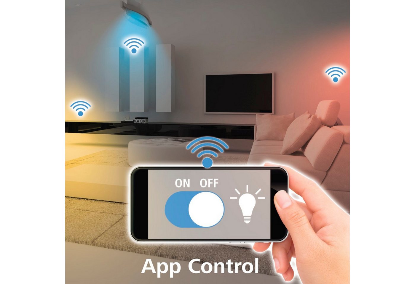 Hama Smarte LED-Leuchte WLAN LED-Lampe E14 5,5W 40W Kerze Dimmbar, Hohe Kompatibilität Smarte Lichtsteuerung, LED, Weiß, WiFi Smart Home Amazon Alexa Google Ass – Bild 5 von 5