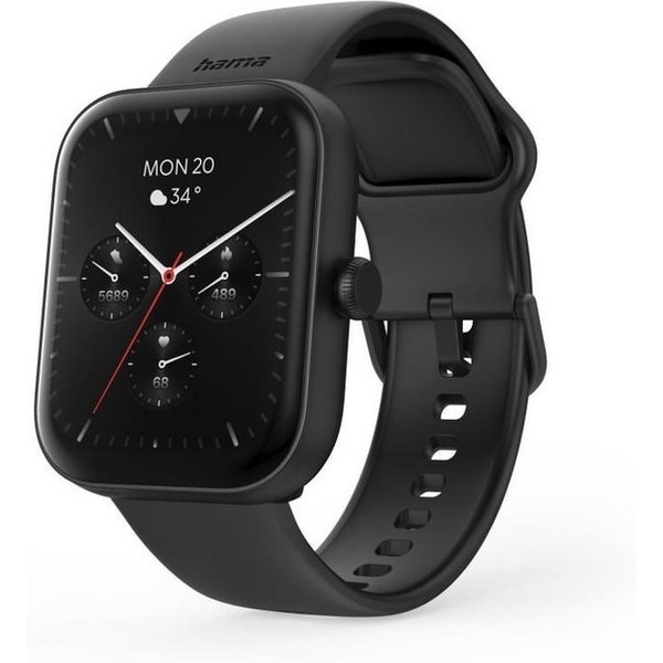 Hama Smartwatch 1,65“ (Telefonfunktion, WhatsApp, E-Mail etc., wasserdicht) Smartwatch (1,65 Zoll)
