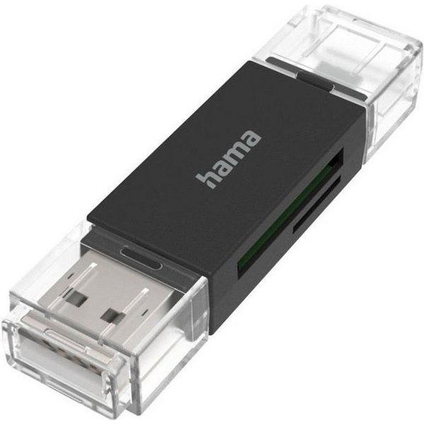 Hama Speicherkartenleser Ham USB-Kartenleser, OTG, USB-A + Micro-USB USB 2.0, SD/microSD