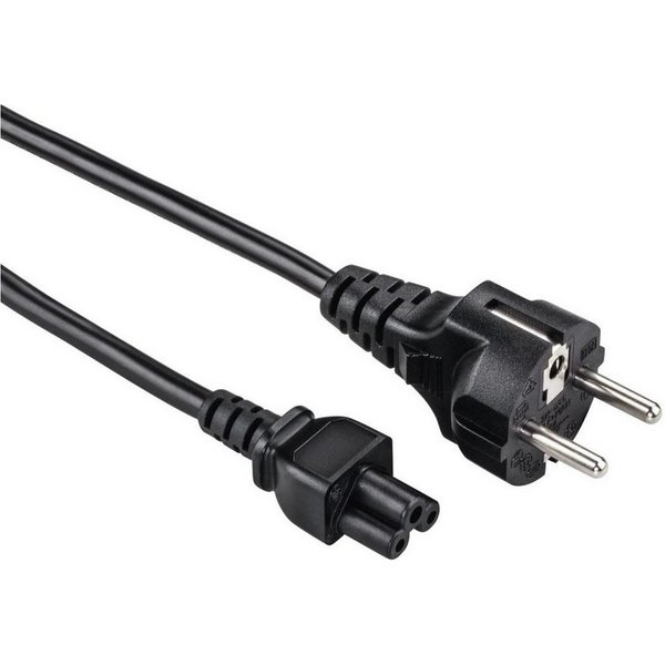 Hama Stromkabel C5 Netzkabel Laptop 3-polig Stromkabel, Schutzkontakt-Stecker, 3-Pol.-Kupplung, Micky Kabel Kleeblatt Maus Notebook Netzteil