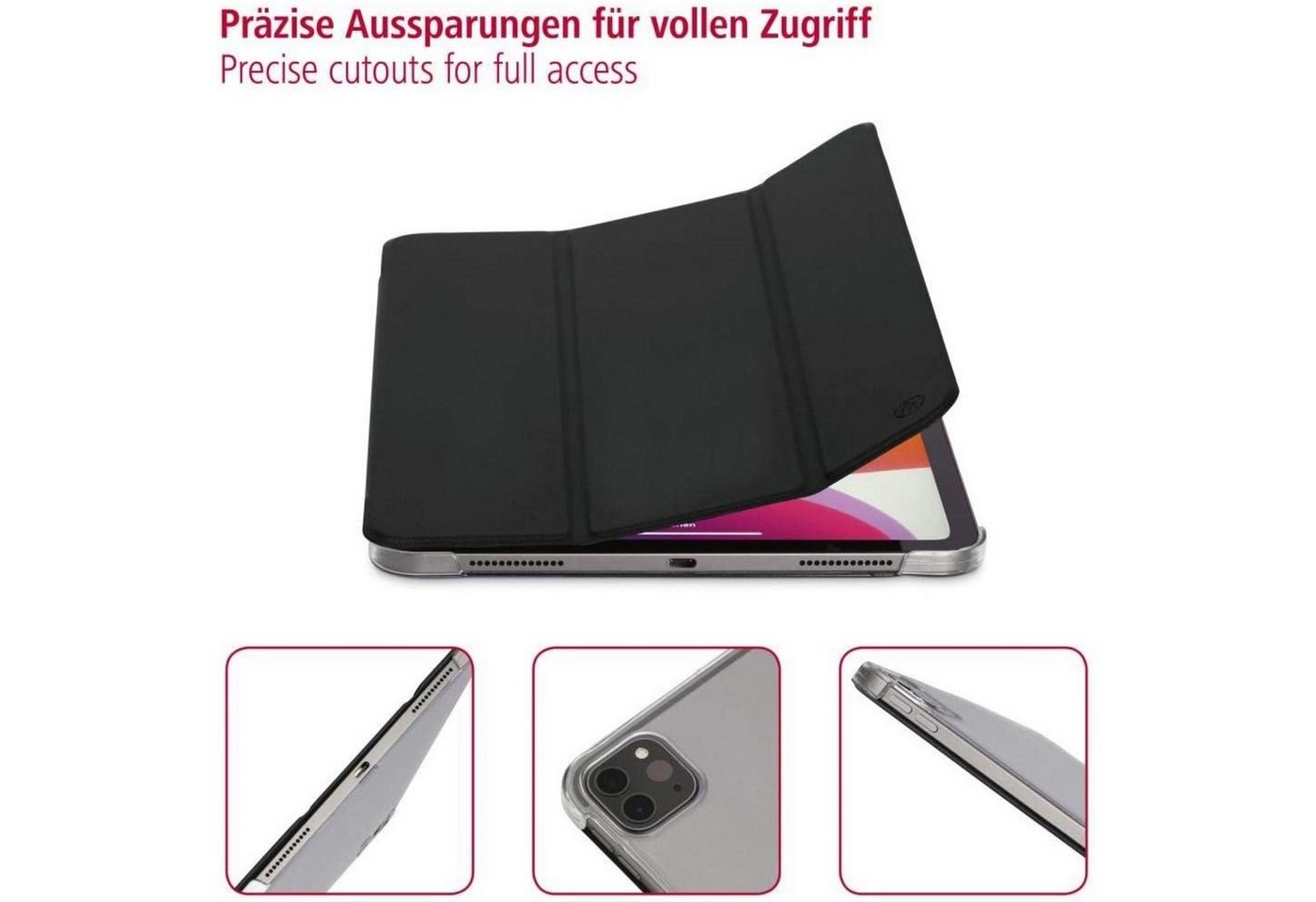 Hama Tablet-Hülle Smart Case Fold Clear Tasche Cover Hülle Schwarz, für Apple iPad Pro 11" 2020 2. Generation 2021 3. Gen. 2022 4. Gen. – Bild 3 von 5