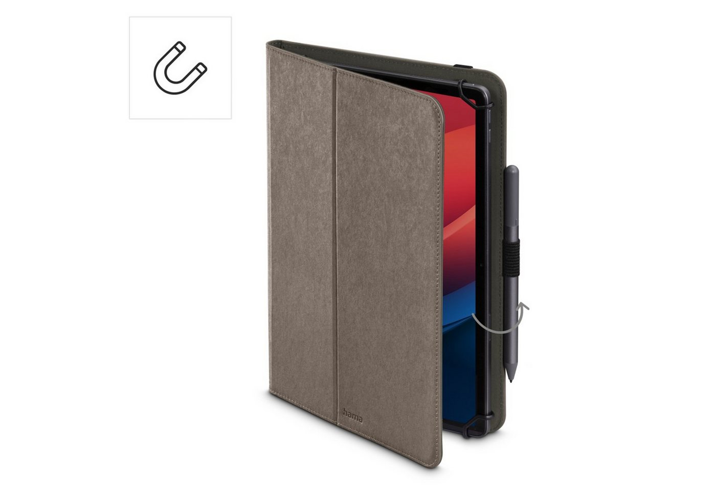 Hama Tablet-Hülle Velvet, Tablets 24-28 cm (9,5"-11), Sand 24 - 27,9 cm (9,5'' - 11) – Bild 3 von 5
