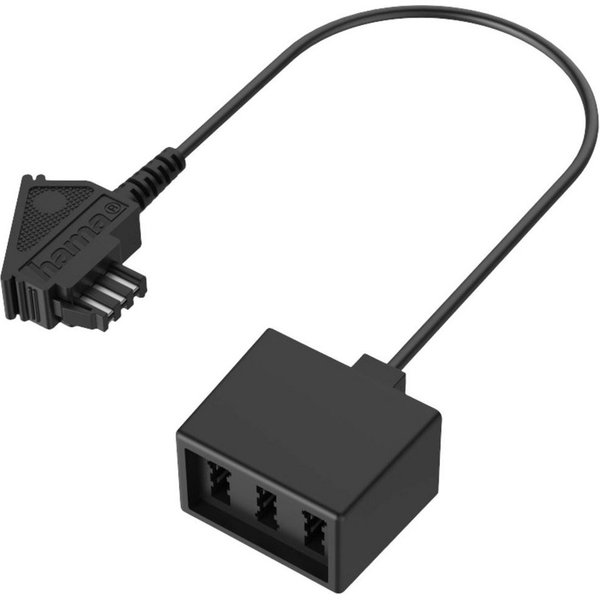 Hama TAE-Verteiler, TAE-F-Stecker - 3 TAE-NFN-Kupplungen Telefonkabel, TAE-F, TAE-N, TAE-F (10 cm)