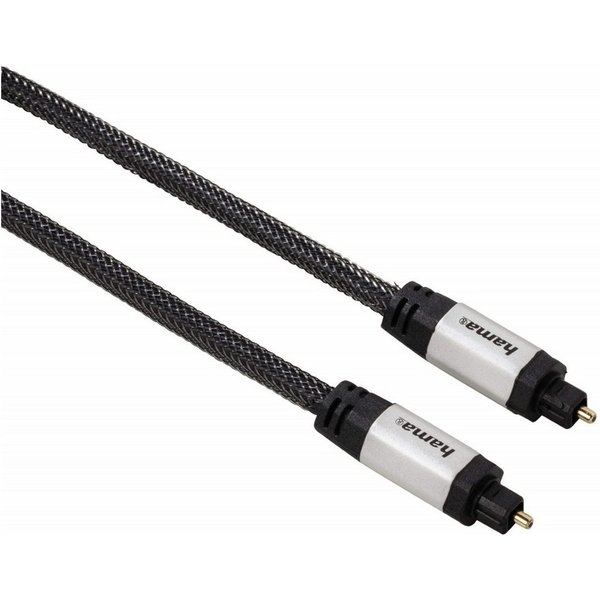 Hama Toslink-Kabel 2m LWL Lichtleiter-Kabel Schwarz Audio-Kabel, (200 cm), 2m LWL Lichtleiter-Kabel ODT-Stecker optisch Digital SP/DIF Toslink