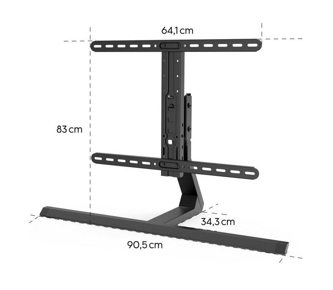 Hama TV-Standfuß TV Standfuß, schwenkbar, neigbar, höhenverstellbar, 165 cm, 65 Zoll, (bis 65 Zoll, TV Ständer, 40 Kg, Metall, Schwarz) – Bild 5 von 5
