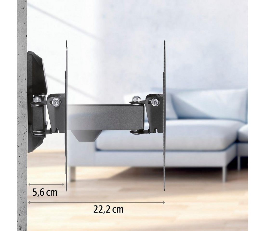 Hama TV-Wandhalterung Halterung, schwenkbar, neigbar 48 - 122 cm (19" - 48), (bis 48 Zoll, max. 20 kg) – Bild 5 von 5