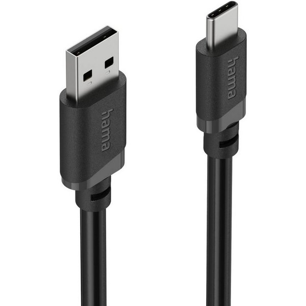 Hama USB-A auf USB-C Ladekabel 1 m schwarz USB-Kabel, USB Typ A, USB-C, (100 cm), Schnellladen, 480 Mbit/s, 3 A Strom, breite Kompatibilität
